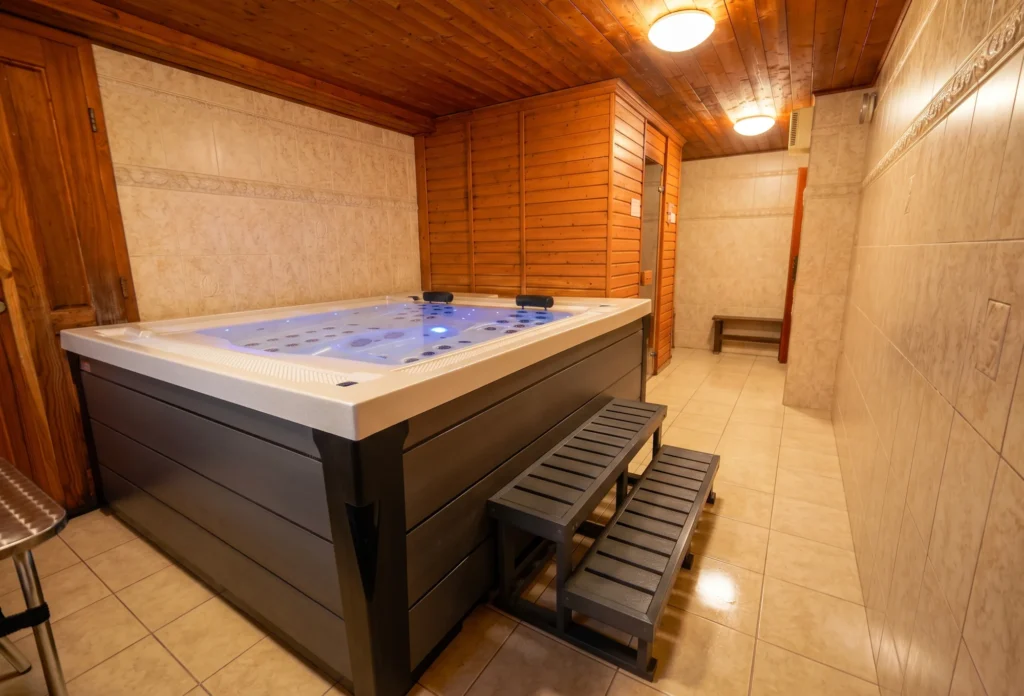 Vnitřní wellness s vířivkou