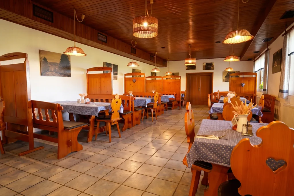 Wooden restaurant interior