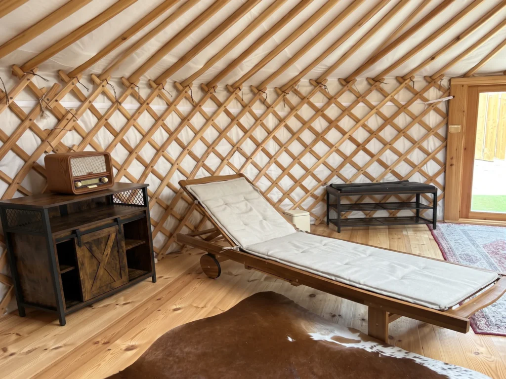 Lounger inside the yurt