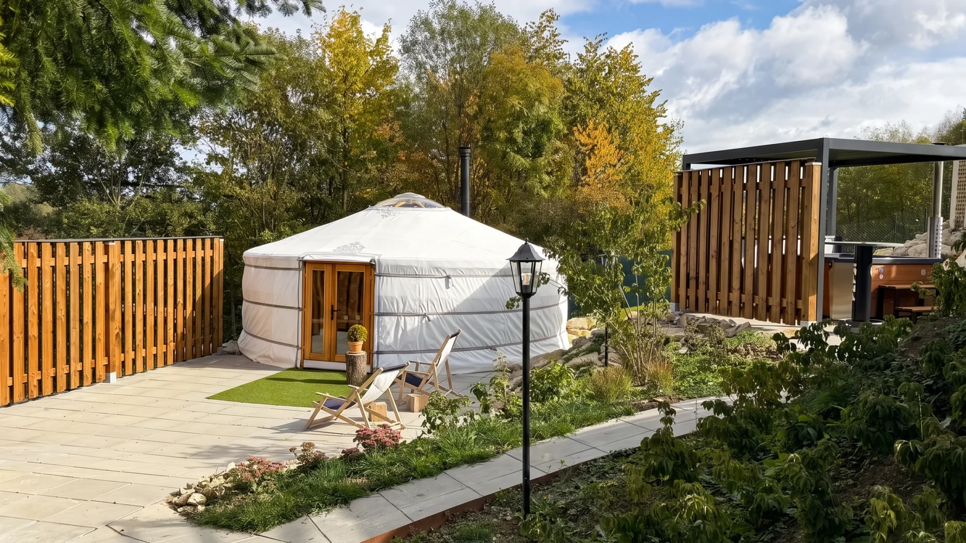 Outdoor wellness with a yurt